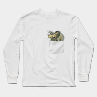 Pocket Triceratops Long Sleeve T-Shirt